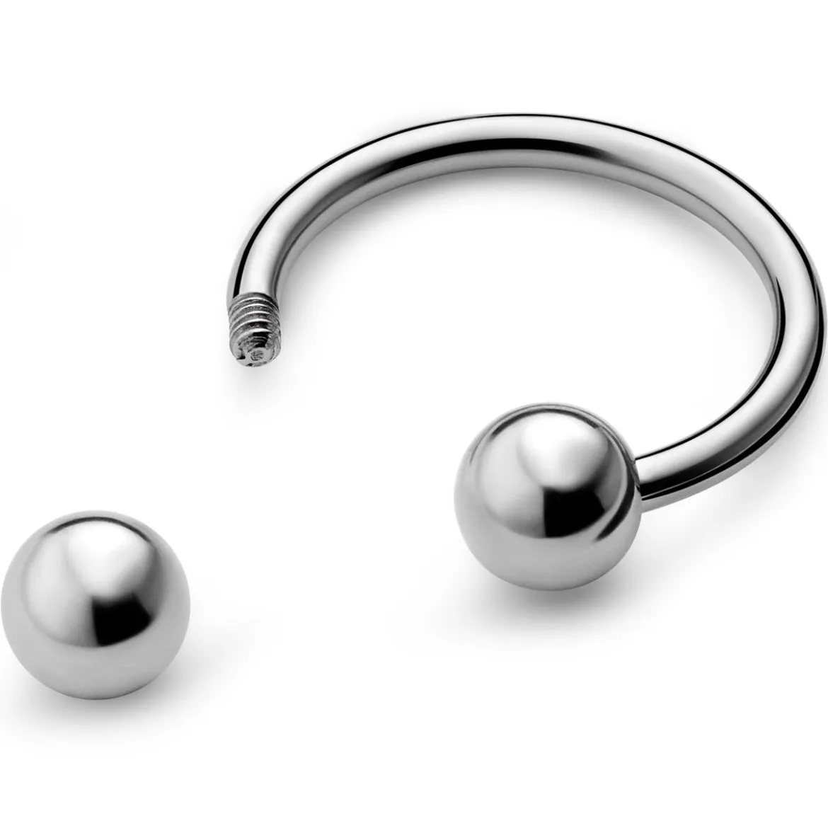 Średnia 8 mm srebrzysta podkówka ze stali chirurgicznej
