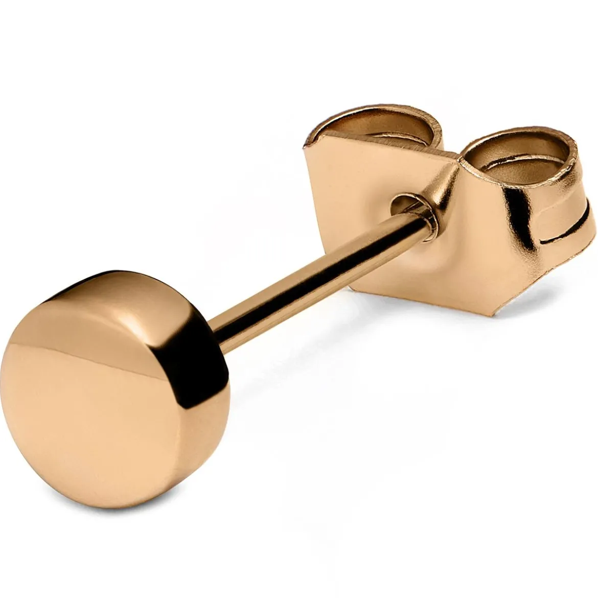 Różowo-złocisty kolczyk sztyft 4 mm