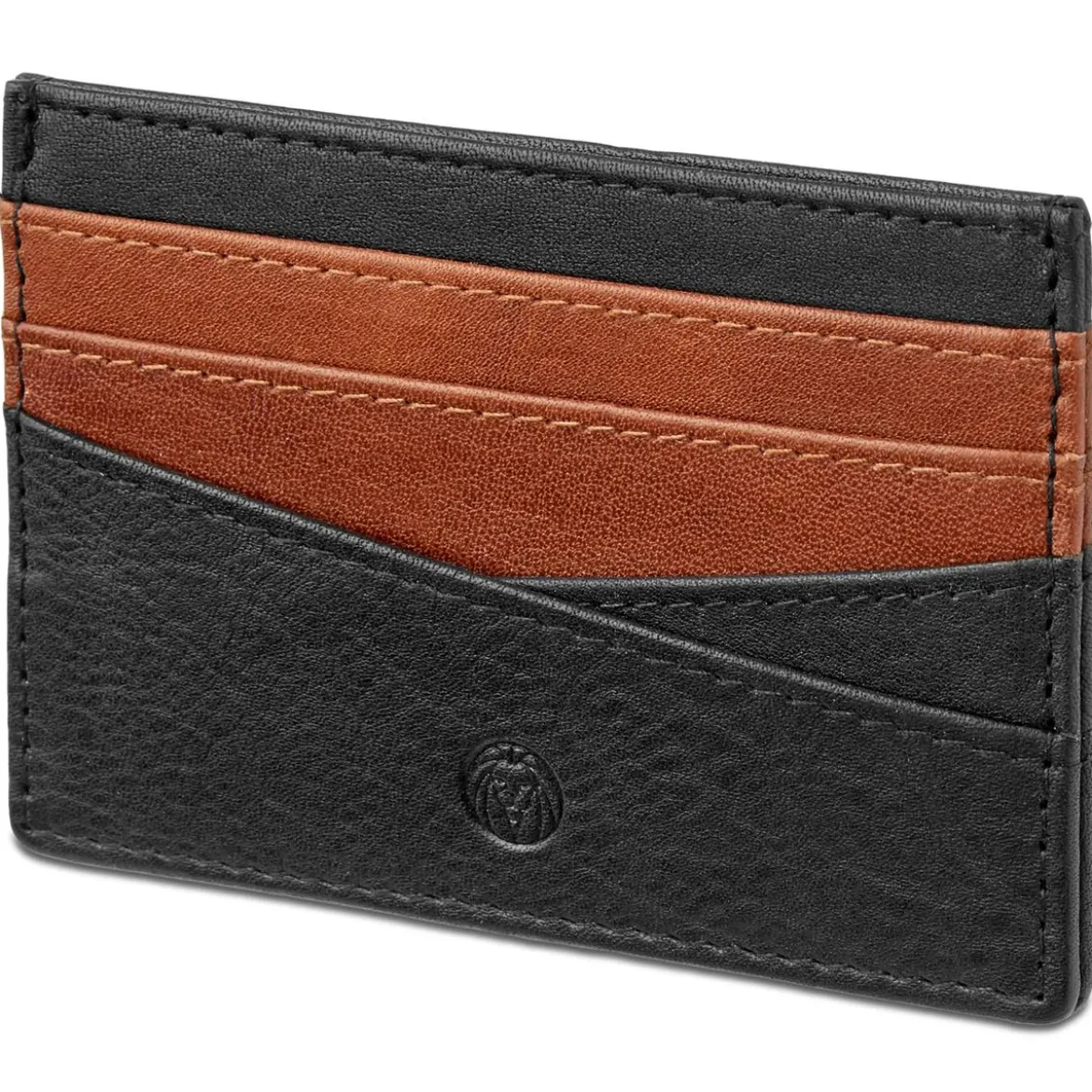 Skórzane czarne etui na karty RFID Lacey