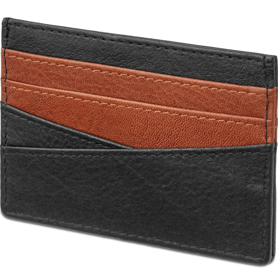 Skórzane czarne etui na karty RFID Lacey