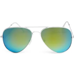Srebrzysto-niebieskie polaryzacyjne okulary przeciwsłoneczne aviator