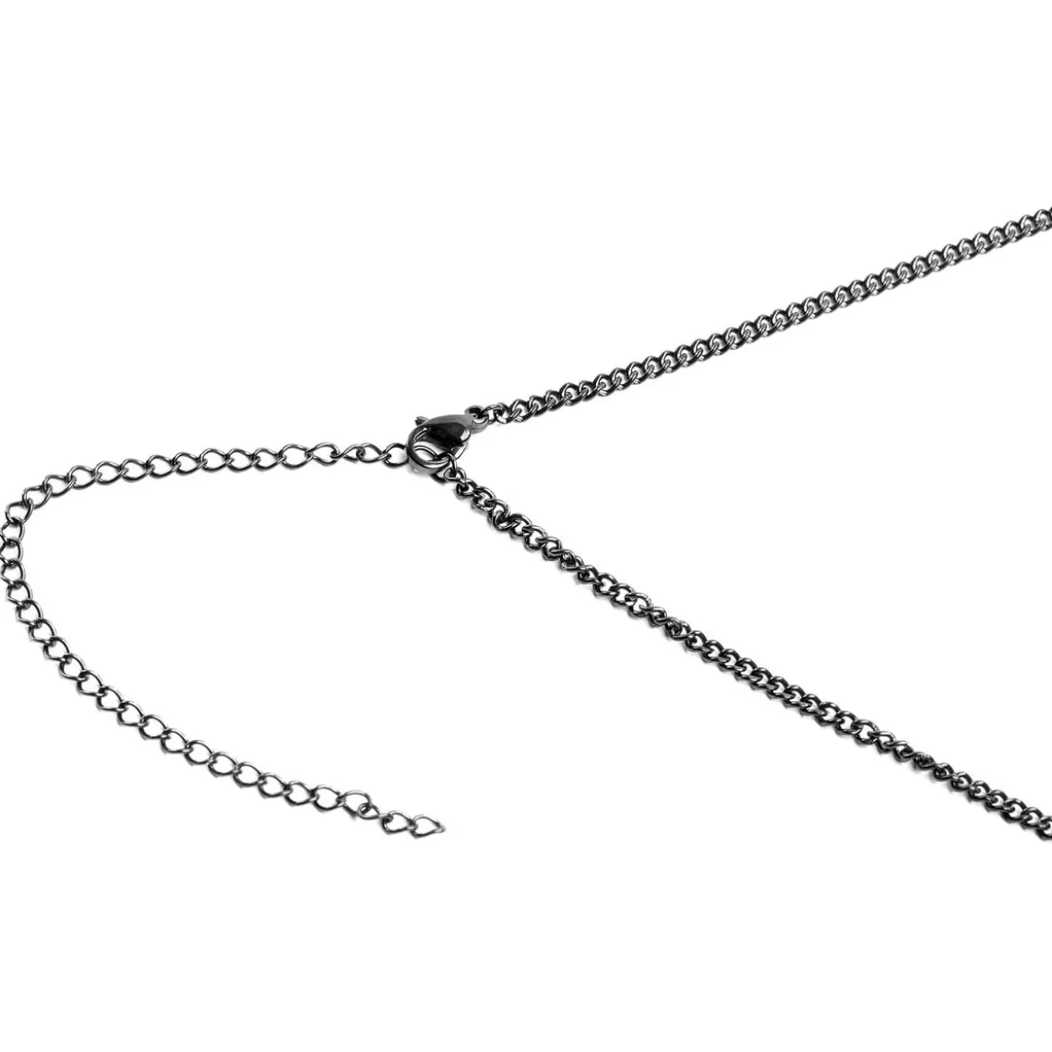 Stalowy czarny naszyjnik z motywem zęba