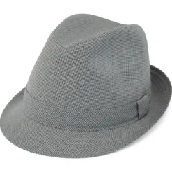Szary kapelusz w kratkę fedora Tirol
