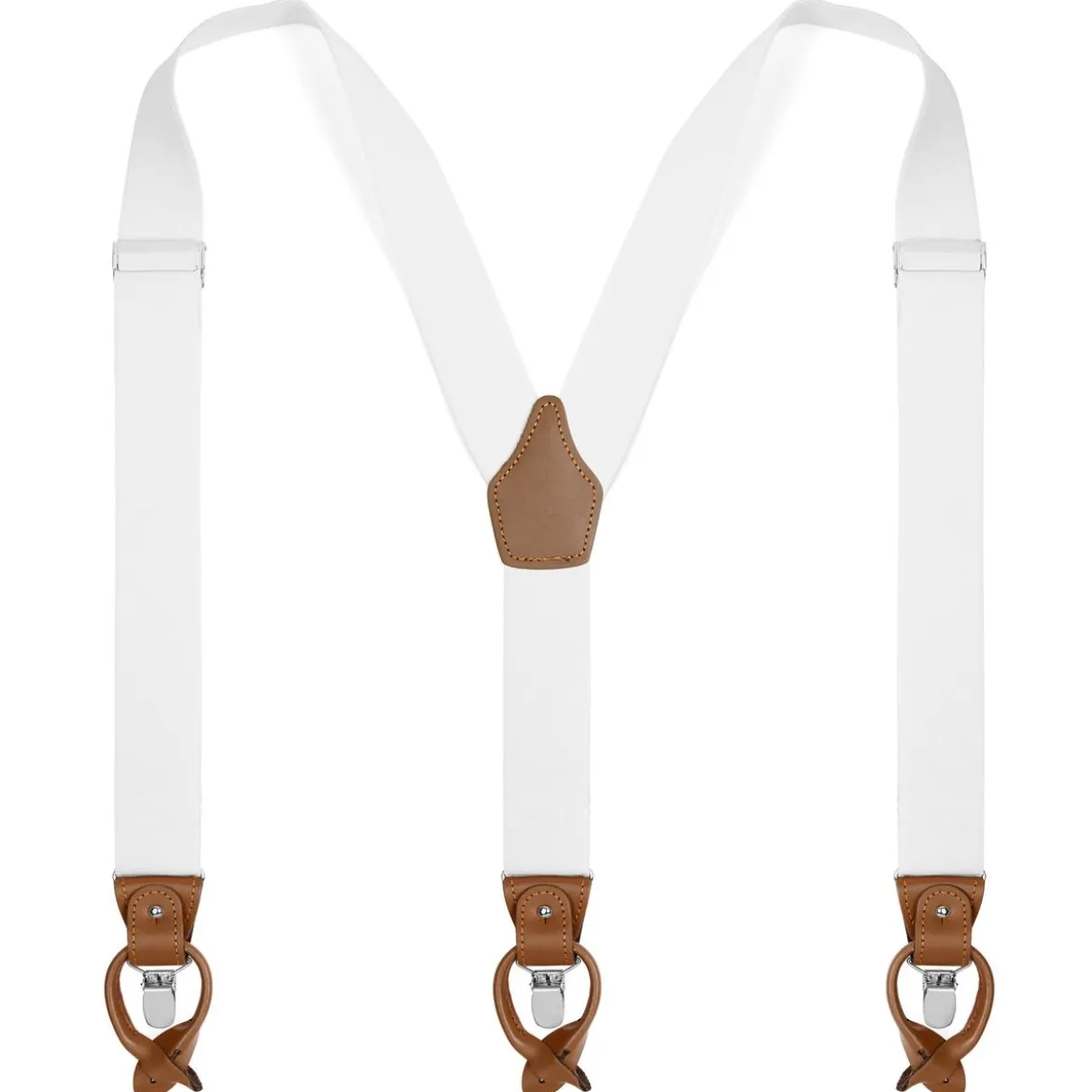 Szerokie białe przemienne szelki