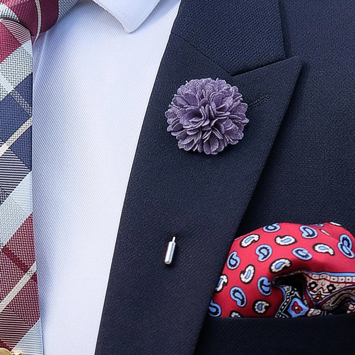 Szpilka do marynarki - fioletowy kwiat