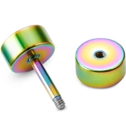 Tęczowy kolczyk sztyft 6 mm