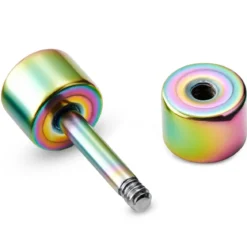 Tęczowy kolczyk sztyft 4 mm