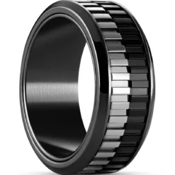 Tigris | 9 mm czarny ruchomy pierścionek