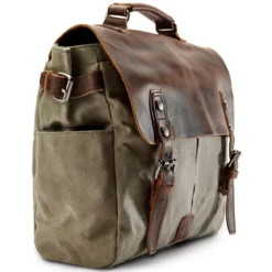 Torba Listonoszka Vintage W Kolorze Army Green