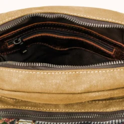 Torba Na Ramię Boho Z Jasnobrązowego Płótna Retro