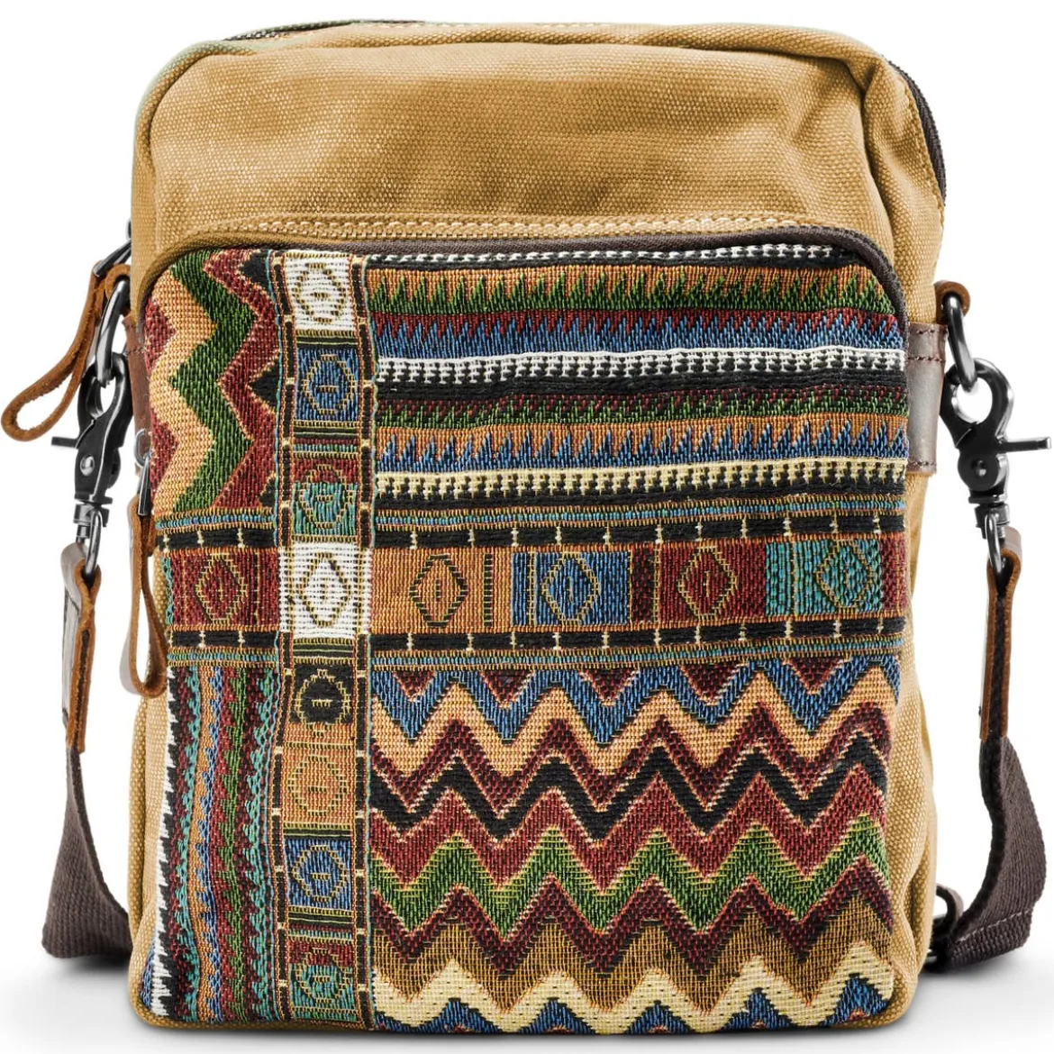 Torba Na Ramię Boho Z Jasnobrązowego Płótna Retro