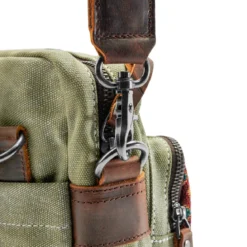Torba Na Ramię Boho Z Płótna W Kolorze Retro Army Green