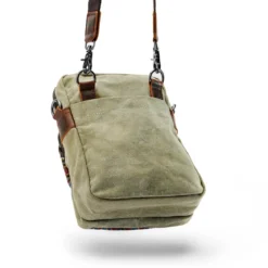 Torba Na Ramię Boho Z Płótna W Kolorze Retro Army Green