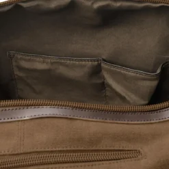 Torba sportowa vintage z karmelowego płótna i brązowej skóry