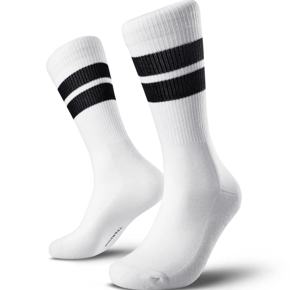 TrueFeel | Zestaw 3 par białych premium bawełnianych skarpetek tenisowych z czarnym paskiem