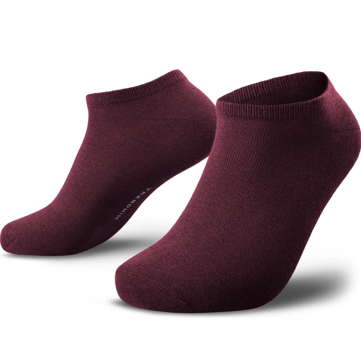 TrueFeel | Zestaw 3 par ciemnokarmazynowych komfortowych bambusowych skarpetek do kostki