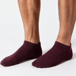 TrueFeel | Zestaw 3 par ciemnokarmazynowych premium bawełnianych skarpetek do kostki