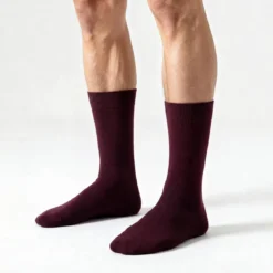 TrueFeel | Zestaw 3 par ciemnokarmazynowych premium bawełnianych skarpetek za kostkę