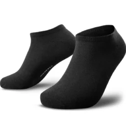TrueFeel | Zestaw 3 par czarnych premium bawełnianych skarpetek do kostki