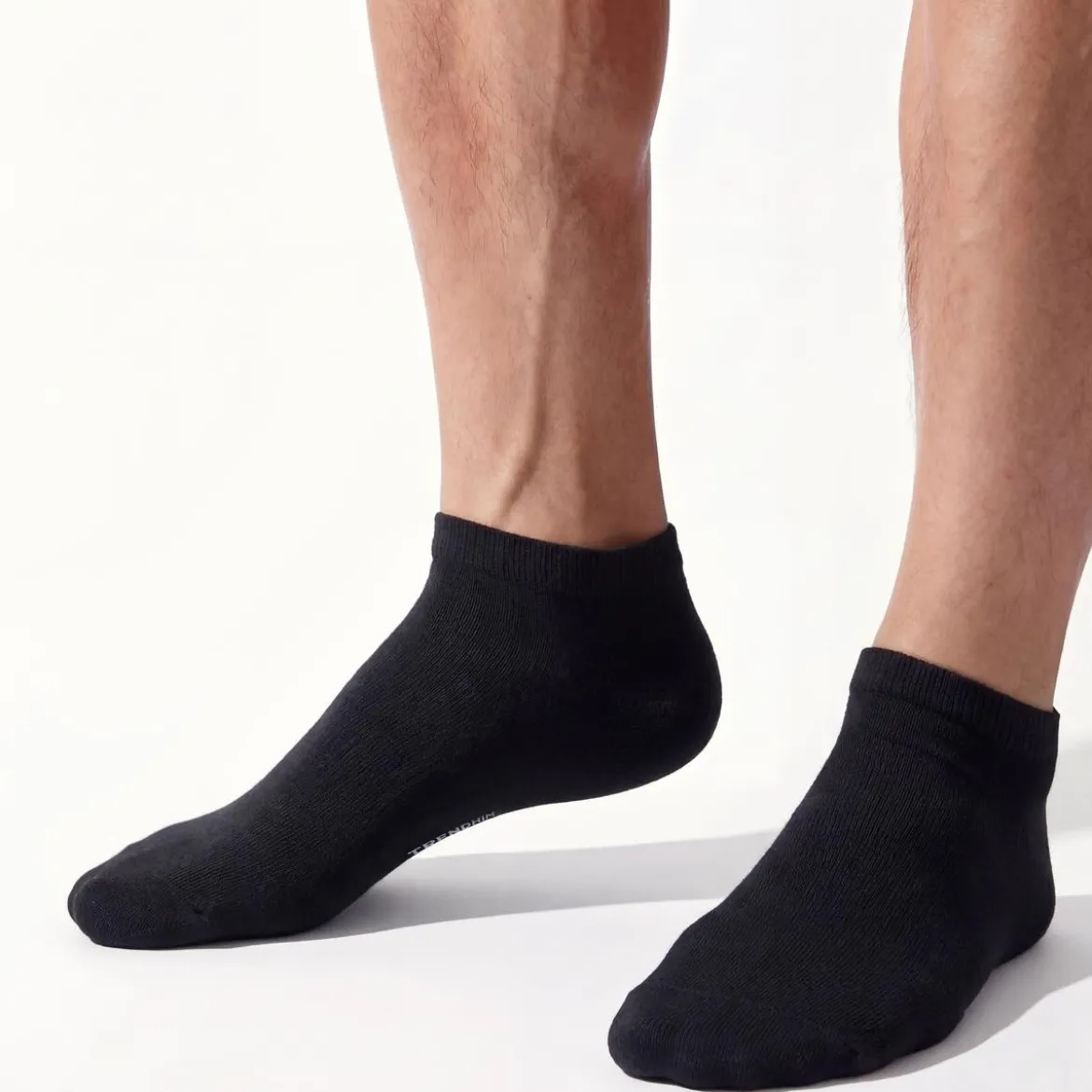 TrueFeel | Zestaw 3 par czarnych premium bawełnianych skarpetek do kostki