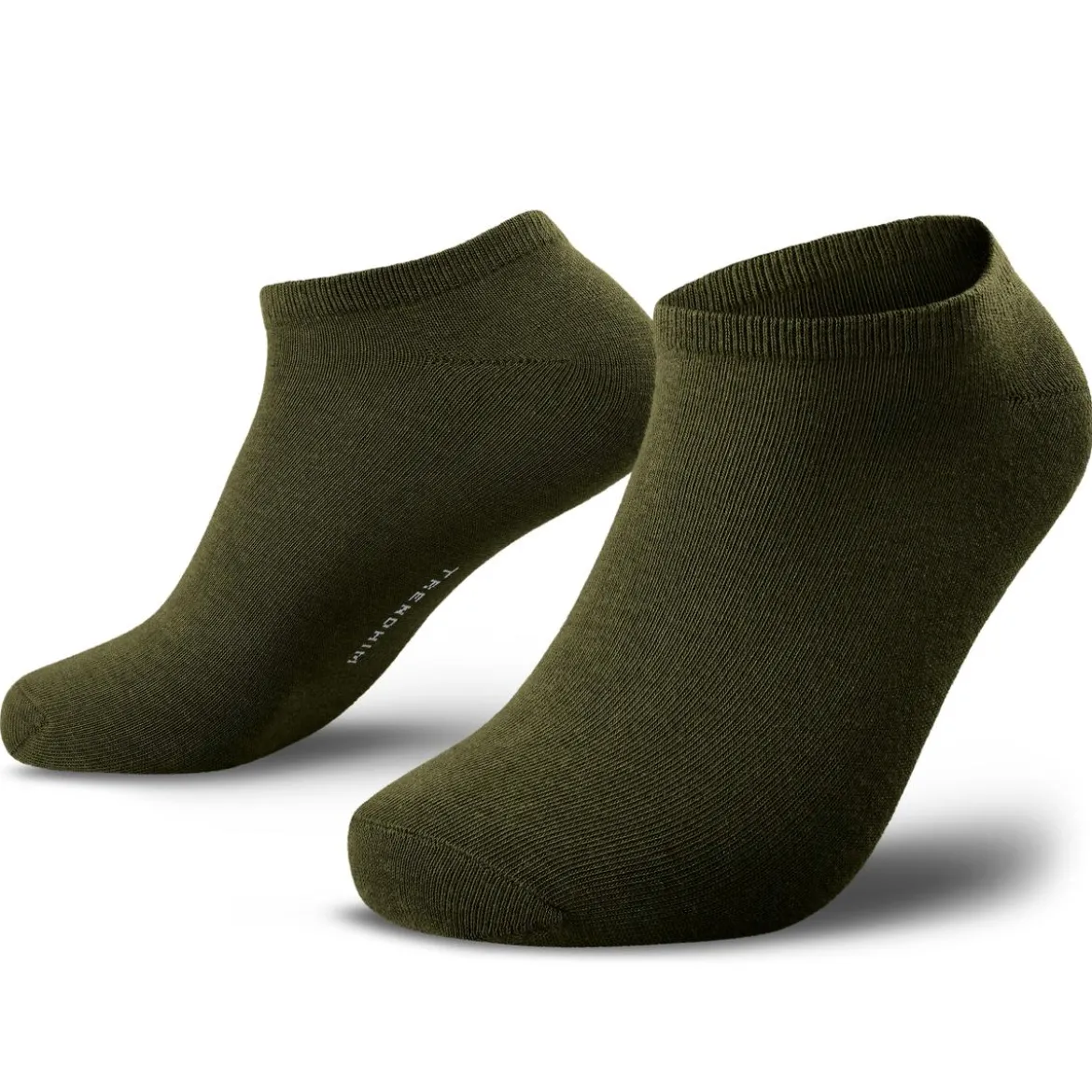 TrueFeel | Zestaw 3 par oliwkowych premium bawełnianych skarpetek do kostki