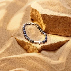 Unity | Bransoletka z lapis lazuli i krzyżykiem