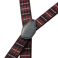 Vexel | Bordowe szelki w kratkę w stylu X