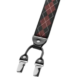 Vexel | Burgundowe szelki w duże diamenty w stylu X