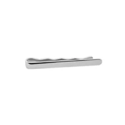 Zaokrąglona spinka do krawata o długości 4 cm w kolorze polerowanego srebra