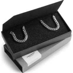 Zestaw prezentowy 6 mm bransoletka i naszyjnik łańcuszkowy ze stali chirurgicznej