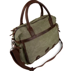 Zielono-brązowa torba na laptopa Sigurd
