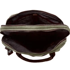 Zielono-brązowa torba na laptopa Shane