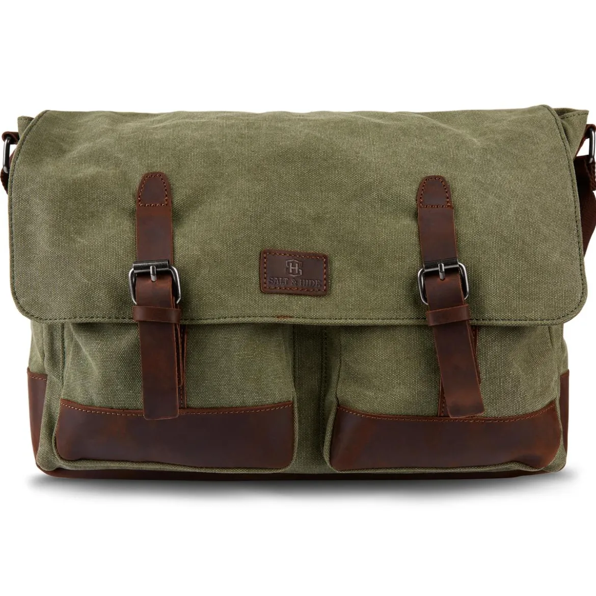 Zielono-brązowa torba na laptopa Spencer