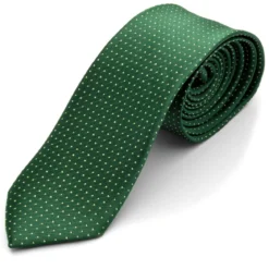 Zielony krawat w kropki