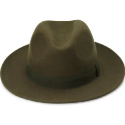Zielony wełniany kapelusz fedora Alessandria Fido