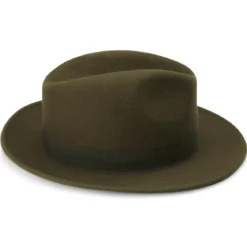 Zielony wełniany kapelusz fedora Alessandria Fido