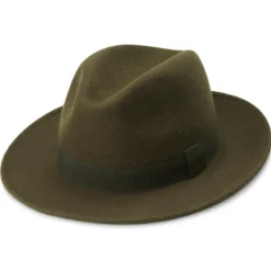 Zielony wełniany kapelusz fedora Alessandria Fido