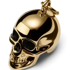 Złocista stalowa zawieszka w kształcie czaszki