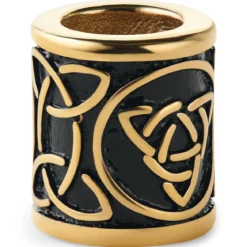 Złocisty pierścionek do brody ze stali nierdzewnej z węzłem celtyckim
