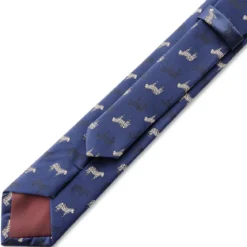 Zoikos | 6 cm niebieski krawat w zebry